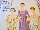 Rare 1950s Vogue Special Design Misses  Cocktail Evening Dress And Fichu Size 14