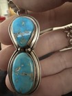 Navajo Artist Sheila Nez Kingman Turquoise   925 Sterling Silver Pendant 