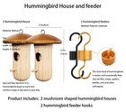 2pcs Hummingbird House 2023 New Wooden Bird House Pendant Bird House- Wooden    