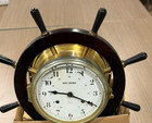 Schatz Royal Mariner 8-day Brass Ship s Wheel Clock W  Key-clock   Bells Work