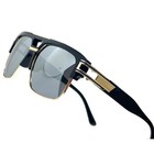 Sunglasses Men Square Frame Gold Silver Mirrored Lens Reflective Uv400 Gafas New