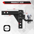 Tyt 2  Receiver 9-1 2  Drop  8-1 4  Rise Adjustable Tow Hitch Ball Mount Trailer