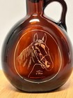 Old Fitzgerald Kentucky Whiskey Brown Glass Man O  War Race Horse Decanter Empty