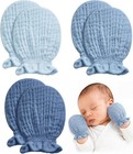 Organic Cotton Baby Mittens 3-pack - No Scratch Gloves For Newborns 0-6