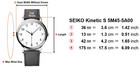  near Mint  Seiko Kinetic S 5m45-5a00 Silver Black Dial Men s Watch From Japan