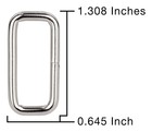 Country Brook Design   1 Inch Lite Welded Nickel Rectangle Rings  10 Pack