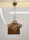 Pair Of Vintage Brass Copper Nautical Pendant Light Marine Ship Ceiling Fixture