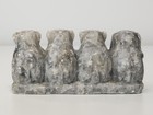 Four Wise Monkeys Marble Figurine Hear See Speak No Evil Shinto Buddhism Figure