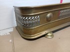 Antique Victorian Brass Fireplace Fender Pierced Hearth Surround 40  Ornate