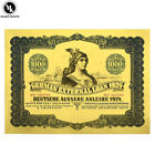 300pcs set 1924 German Bond  1000 Gold Foil Banknote With Uv And Serial Number