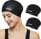 Aegend 2 Pack Swim Caps For Long Hair Durable Silicone Swimming Caps For Women