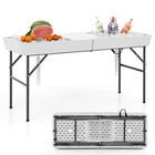 5 Ft Folding Ice Cooler Table With Double Sinks For Camping Party Picnic Wedding