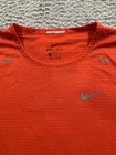 Nike Running Dri-fit Shirt Mens Medium Orange Cj5420-673 Reflective Tee Athletic