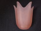 Frosted Pink Satin Heavy Glass Tulip Shaped Votive Tea Light Holder 4 5 X 4