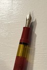Vintage Pelikan 101n Se Fountain Pen In Bright Red W  Gold Trim And 14c Ef Nib