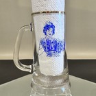 Vintage 1971 Gold Rim Clear Glass Weighted Textured Base Oktoberfest Beer Mug