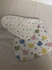 Handmade Set Of 4 Flannel Burp Cloths Ducks Green Pink Yellow Blue Colorful Dots
