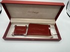St Dupont Classique Fountain Pen 18k Gold Nib M Silver Plated Full Set