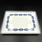 Hermes Chain D ancre Blue Ashtray Plate Porcelain With Box
