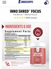 Inno Shred Innoshred Focus Fat Burner 2 Bottles  New Sealed