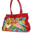 Rare Isabella Fiore Red Tattoo Love Dove Rainbow Travel Tote Handbag Y2k Mrp 795