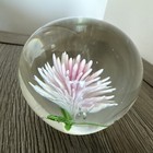 Art Glass Paperweight Floral Clover 2 1 2    Unmarked