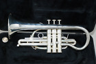 Kanstul Model 731 Silver Shepherd s Crook Cornet With Original Case   Mouthpiece