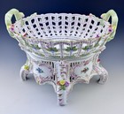      Mint Stunning  Herend Indian Basket Multi Centerpiece Basket   Stand   Base