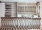 Brilliant Shiny Oneida Community 76 Piece Lot Brahms Stainless Steel Flatware 