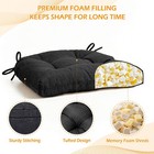 4 Pcs Chair Cushions Dining Nonslip Kitchen Tufted Memory Foam 17x16x3 Inch