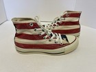 Vintage Converse American Flag Shoes Youth Size 3 1 2 Made In Usa Red White Blue