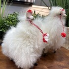 Vtg Llama Alpaca Plush Doll Figure Real Wool Fur 6      7    Lot 2 Handmade Folk Art