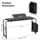 Overbed Table With Wheels  Tilting Overbed Desk Adjustable Height Length  Queen
