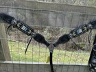 Black Leather Beaded Western Headstall And Breast Collar Set Horse Size Tack