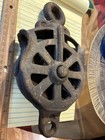 Antique Cast Iron Drop Pulley Barn Hay Trolley Carrier - Wheel Pulley Look 