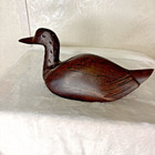 Vintage Hand Carved Solid Walnut Wood Duck Decoy Decorative Decor Deco Sculpture