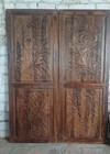 Vintage Carved Wood Front Entry Door Single Double Heritage Revival Doors 96x36