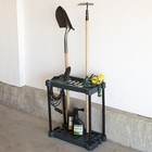 Dark Green Black Garden Tool Storage Rack Organizer For 30 Tools Indoor Outdoor