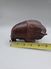 Vintage Ironwood Hand-carved Buffalo Bison Sculpture Approx 3 5    Tall X 5    Long