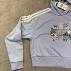 Girls Adidas Graphic Crop Hoodie Clear Sky H22597 Nwt Size Large