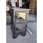 Compact Cast Iron Grill Wood   Coal Burning Tent Caravan Stove  Fire Brick Lined