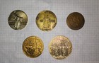 Exlusive Rare Ussr Medal Lot Of 5 Historical Religious Brass Medals 1984-1990