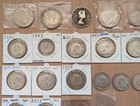 Lot Of Old Canadian Silver Coins - 5c  10  25c  50 Cent   Dollars - Canada Lot