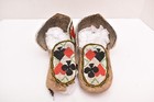 Antique Native American Beaded Cree Moccasins Great Lakes Card Suit Pictorial