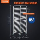 Vevor 20 Sheet Commercial Bun Pan Rack Kitchen Aluminum Baking Racks Brake Wheel