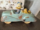 1930s Donald Duck   Pluto Composition Car Pull Toy Fisher-price Wood Wheels