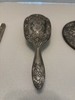 Vintage 3 Piece Dresser Vanity Set Silver Plated Mirror  Brush  Comb