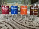 Set Of 4 Vintage 1970 s Shasta Glasses -cola  Draft Root Beer  Orange  Red Apple