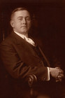 Original Vintage Old Antique Studio Photo Picture Man Suit Coat Chair Sepia