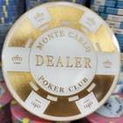 Monte Carlo White Gold Dealer Button Metal Matching For Monte Carlo Poker Chips